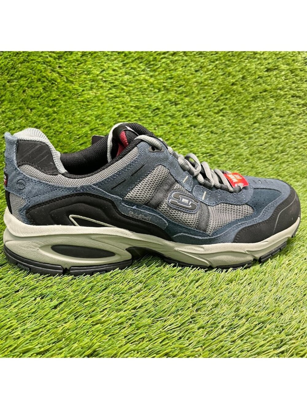 Skechers Vigor 2.0-Trait Mens Size 12 Blue Gray Athletic Running Shoes Sneakers